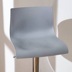 Chaise de bar Falkland Matière synthétique / Métal - Gris clair - Chrome brillant - 1 chaise