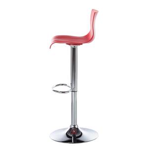 Chaise de bar Falkland Matière synthétique / Métal - Rouge - Chrome brillant - 1 chaise