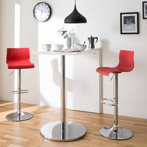 Chaise de bar Falkland Matière synthétique / Métal - Rouge - Chrome brillant - 1 chaise