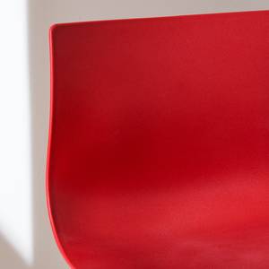 Barstuhl Falkland Kunststoff / Metall - Rot - Chrom glänzend - Einzelstuhl