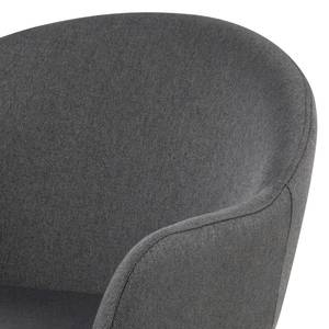 Chaise de bar Hallund (lot de 2) Tissu / Métal - Marron foncé / Noir