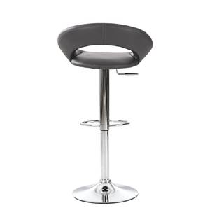 Sedia da bar Hemingway similpelle - Grigio scuro / Cromo - 1 sedia