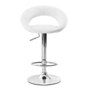 Sedia da bar Hemingway similpelle - Bianco / Cromo - 1 sedia