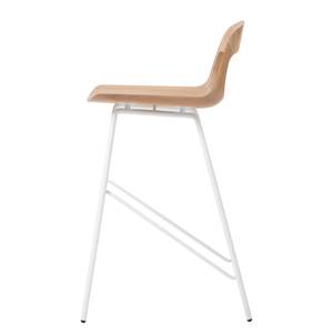 Chaise de bar Hennes Chêne massif / Métal - Blanc - Hauteur : 84 cm