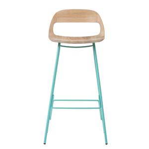 Chaise de bar Hennes Chêne massif / Métal - Turquoise - Hauteur : 94 cm