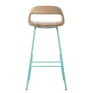 Chaise de bar Hennes Chêne massif / Métal - Turquoise - Hauteur : 94 cm