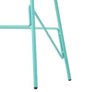 Chaise de bar Hennes Chêne massif / Métal - Turquoise - Hauteur : 94 cm