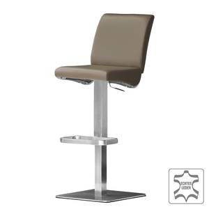 Tabouret de bar Hoover Cappuccino - Angulaire - Cuir véritable