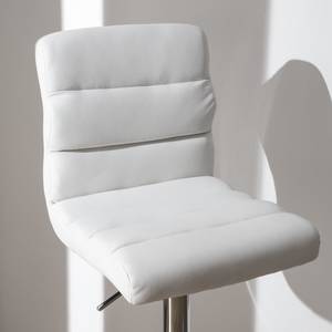 Chaise de bar Kamloops Imitation cuir / Métal - Blanc - 1 chaise