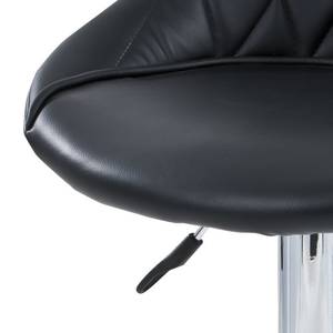 Chaise de bar Komati (lot 2) Imitation cuir - Noir / Chrome