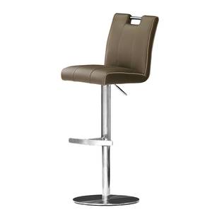 Tabouret de bar Laetitia Cappuccino - Cylindre - Cuir synthétique