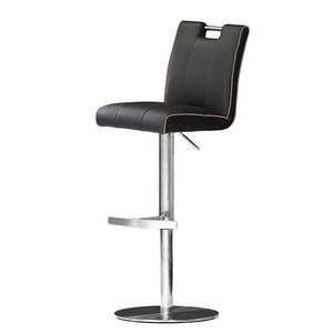 Tabouret de bar Laetitia Noir - Cylindre - Cuir synthétique