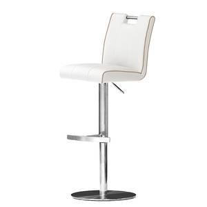 Tabouret de bar Laetitia Blanc - Cylindre - Cuir synthétique