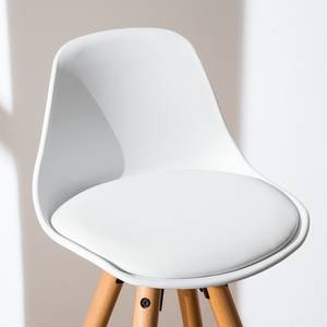 Sedia da bar Langford Plastica/Faggio massello - Bianco - 1 sedia