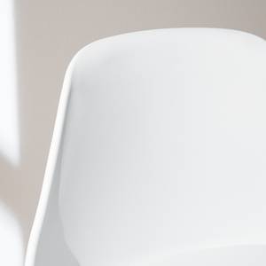 Barstuhl Langford Kunststoff / Buche massiv - Weiß - Einzelstuhl