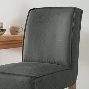 Chaise de bar Lindside Tissu / Hêtre massif - Gris lava