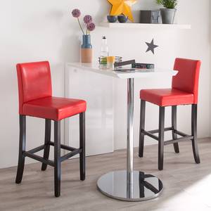 Barstoelen Nello (2-delige set) kunstleer - Rood