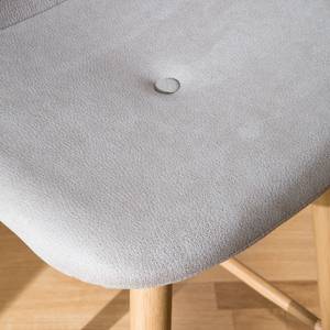 Tabouret de bar Pittsboro Microfibre / Métal - Gris / Imitation chêne - Lot de 2