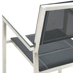 Chaises de bar Saigon (lot de 2) Textilène / Acier inoxydable - Noir