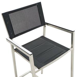 Chaises de bar Saigon (lot de 2) Textilène / Acier inoxydable - Noir