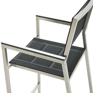 Chaises de bar Saigon (lot de 2) Textilène / Acier inoxydable - Noir