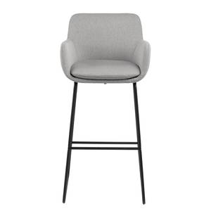 Chaises de bar Borris (lot de 2) Tissu / Métal - Gris clair / Noir - Gris lumineux