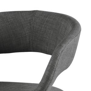 Chaises de bar Volda (lot de 2) Tissu / Chêne massif - Gris foncé