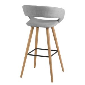 Chaises de bar Volda (lot de 2) Tissu / Chêne massif - Granit