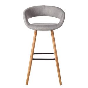 Chaises de bar Volda (lot de 2) Tissu / Chêne massif - Granit