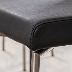 Chaises de bar Wida (lot de 2) Imitation cuir - Noir