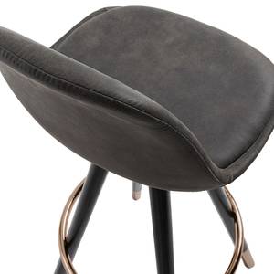 Chaises de bar Zibo (lot de 2) Imitation cuir / Métal - Gris vintage