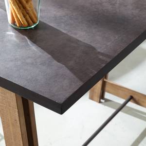 Table haute Beton Acacia partiellement massif - Acacia - Charbon