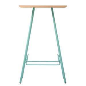 Table haute Hennes Chêne massif / Métal - Vert