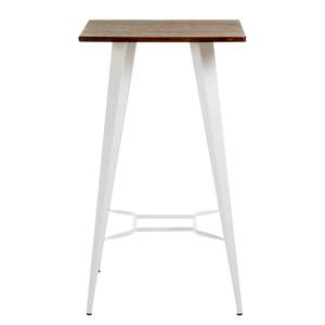 Table de bar Roth Bambou massif / Acier - Blanc