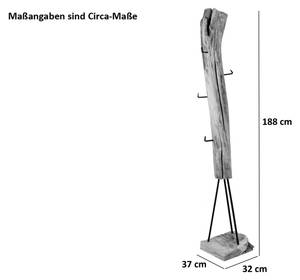 Garderobenständer ZALACCA Beige - Massivholz - Holzart/Dekor - 30 x 188 x 35 cm