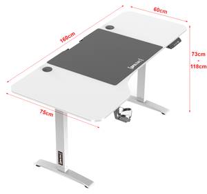 Bureau Oxnard à hauteur réglable Blanc