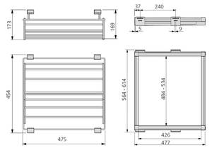 Schuhfach-Kit Moka Braun - Metall - 48 x 33 x 51 cm