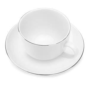 Kaffeeservice MUSCARI 12-tlg 6 Personen Hochglanz Platingrau - Weiß