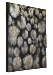 Acrylbild handgemalt Explorations Schwarz - Grau - Massivholz - Textil - 80 x 80 x 4 cm