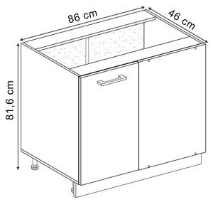 Küchenunterschrank  R-Line 47581 Schwarz - Weiß