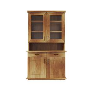 Stilvolle Küchenschrank aus Holz MONTE Braun - Massivholz - Holzart/Dekor - 120 x 210 x 45 cm