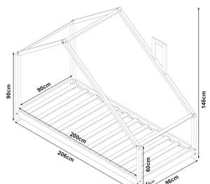 Lit cabane Siuntio avec matelas 96 x 146 cm