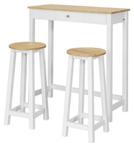 Table de bar FWT50-WN Blanc - En partie en bois massif - 95 x 40 x 107 cm