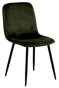 Chaise de salle à manger Delmy lot de 4 Vert - Textile - 46 x 87 x 56 cm
