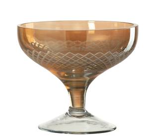 Trinkglas Fuß (4er Set) Gold - Glas - 12 x 10 x 12 cm