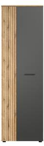 Kleiderschrank Esteban Grau - Holzwerkstoff - 36 x 195 x 60 cm