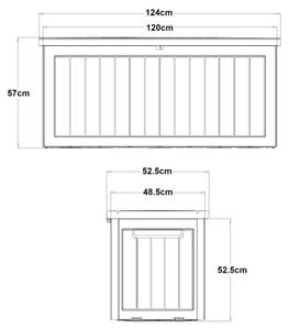 Aufbewahrungsbox Filetto Beige - Kunststoff - 124 x 57 x 53 cm