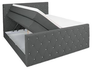 ABU DHABI Boxspringbett mit Bettkasten Anthrazit - Breite: 160 cm