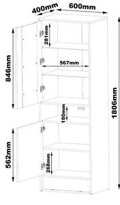 Vitrinenschrank VISION SC60 2D Weiß