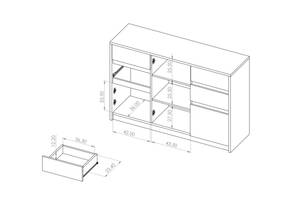 Kommode DEVERTTI Schwarz - Braun - Holzwerkstoff - 135 x 90 x 40 cm